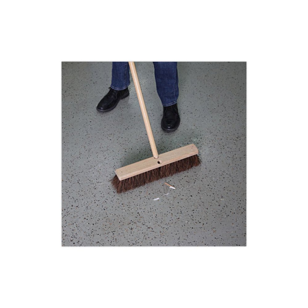 Floor Brush Head, 3.25" Natural Palmyra Fiber Bristles, 18" Brush. Picture 5