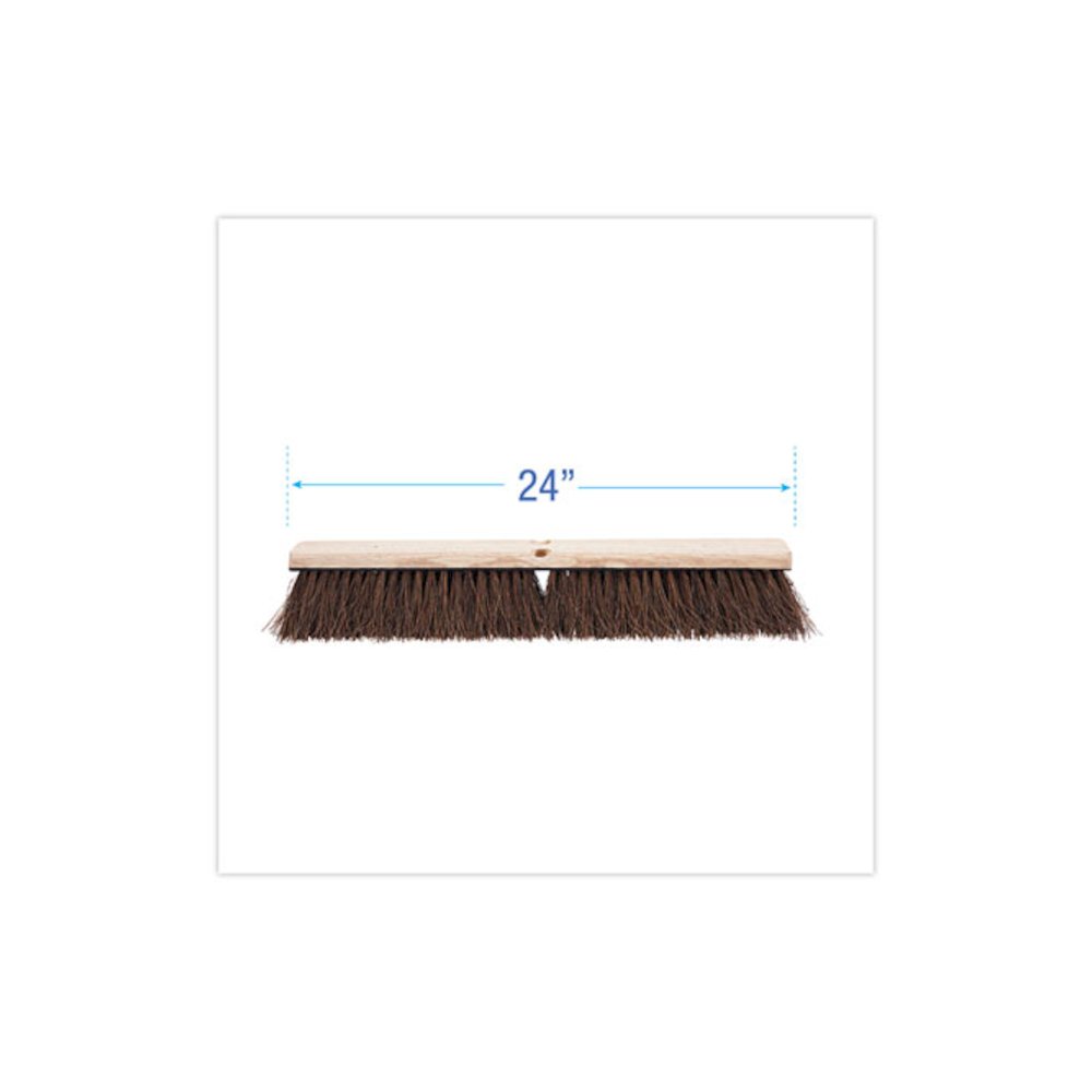 Floor Brush Head, 3.25" Natural Palmyra Fiber Bristles, 24" Brush. Picture 2