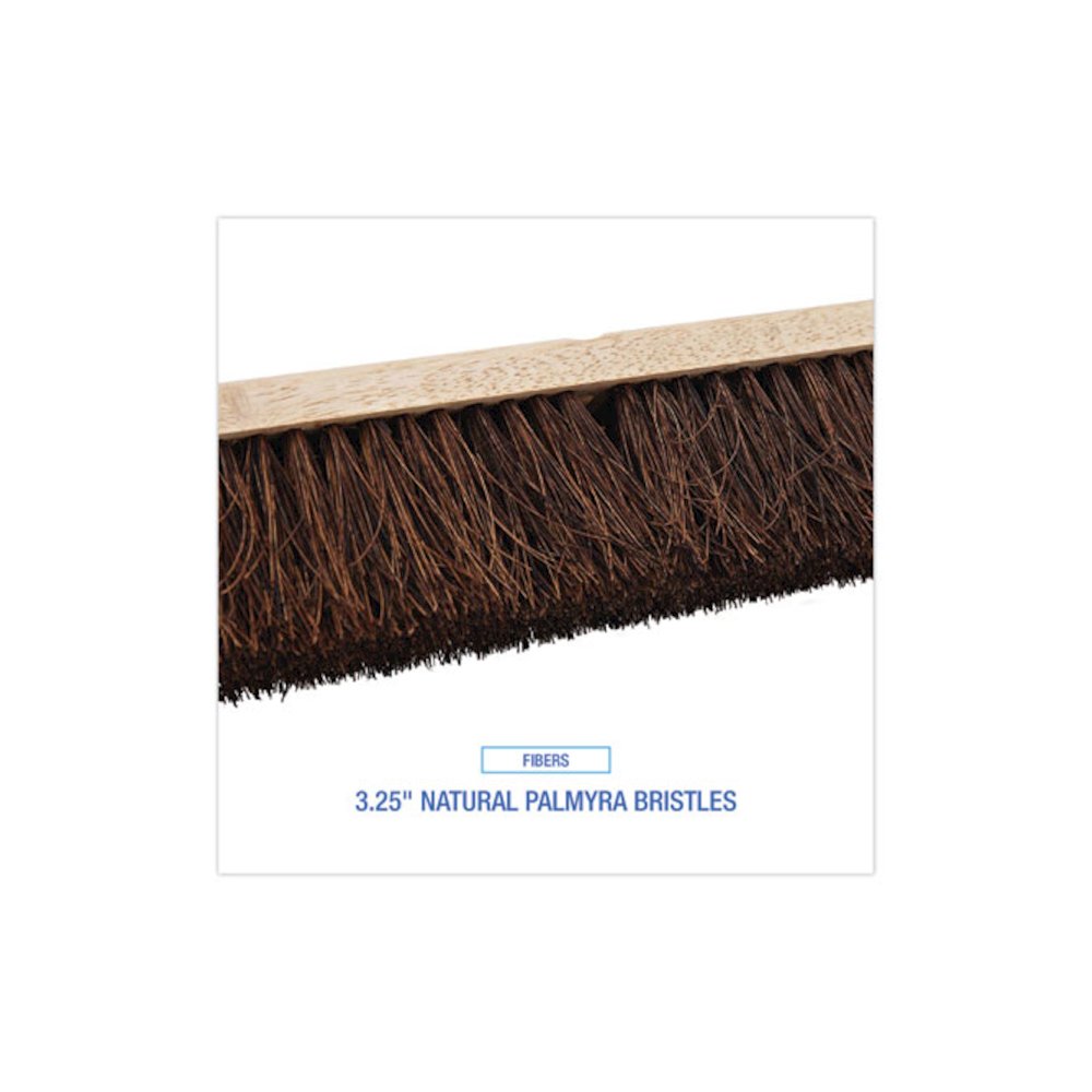 Floor Brush Head, 3.25" Natural Palmyra Fiber Bristles, 24" Brush. Picture 4