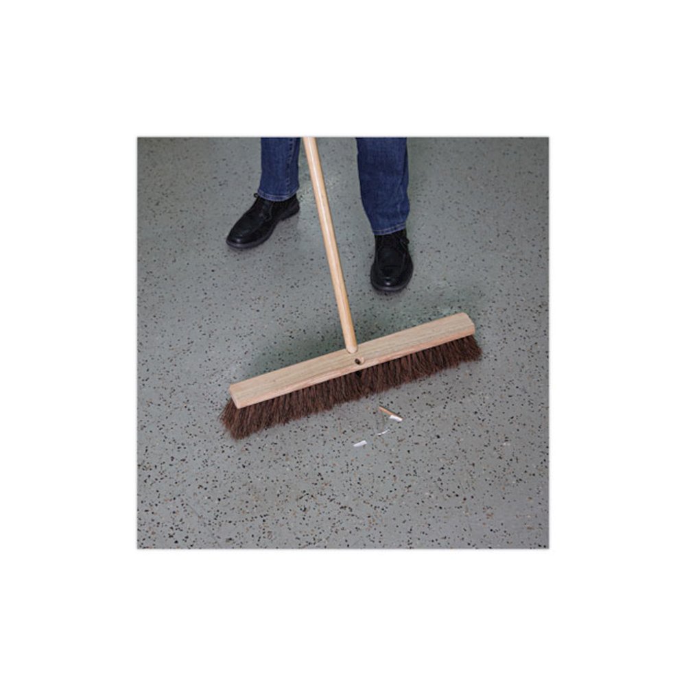Floor Brush Head, 3.25" Natural Palmyra Fiber Bristles, 24" Brush. Picture 5