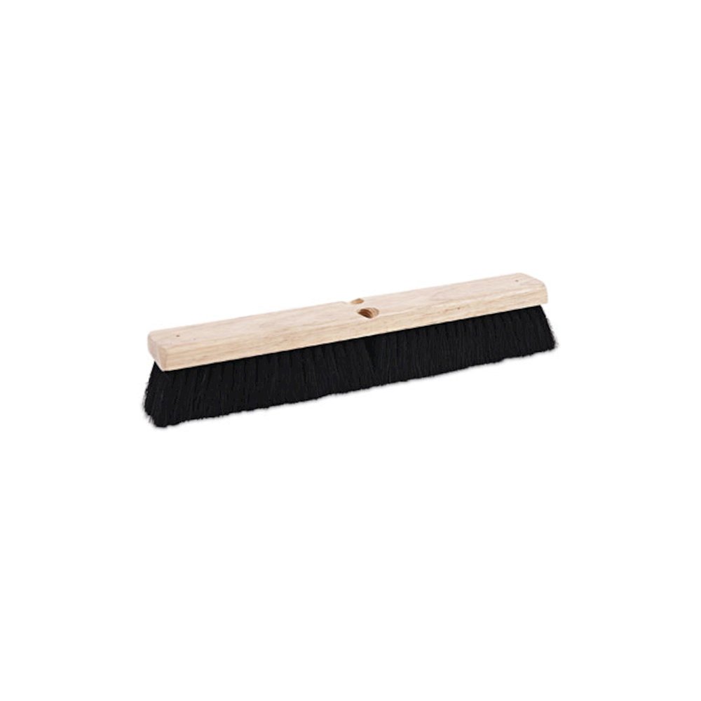 Floor Brush Head, 2.5" Black Tampico Fiber Bristles, 18" Brush. Picture 1