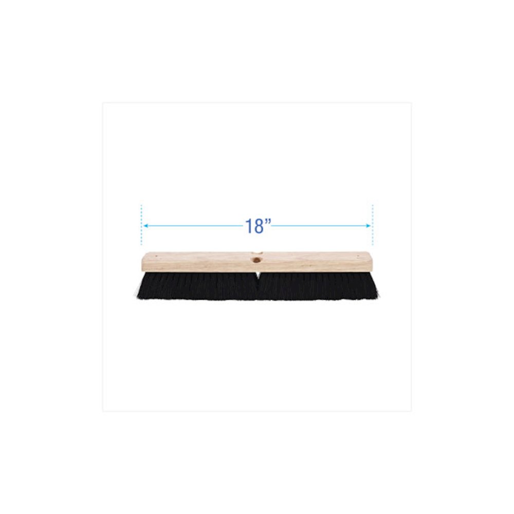 Floor Brush Head, 2.5" Black Tampico Fiber Bristles, 18" Brush. Picture 2