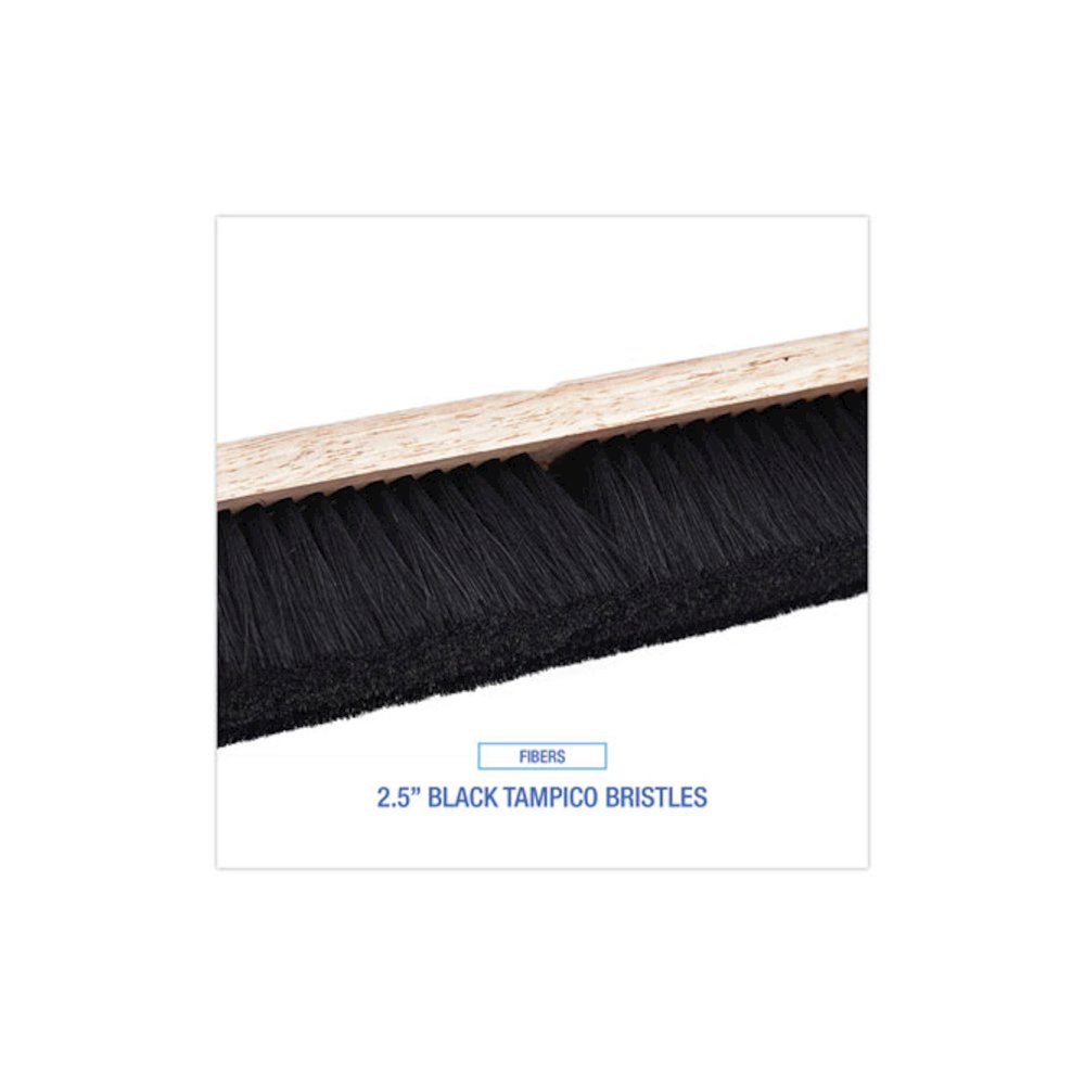 Floor Brush Head, 2.5" Black Tampico Fiber Bristles, 18" Brush. Picture 4