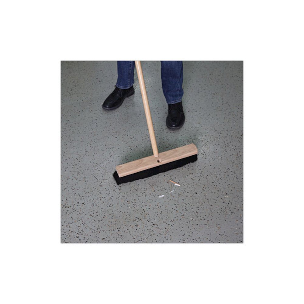 Floor Brush Head, 2.5" Black Tampico Fiber Bristles, 18" Brush. Picture 5