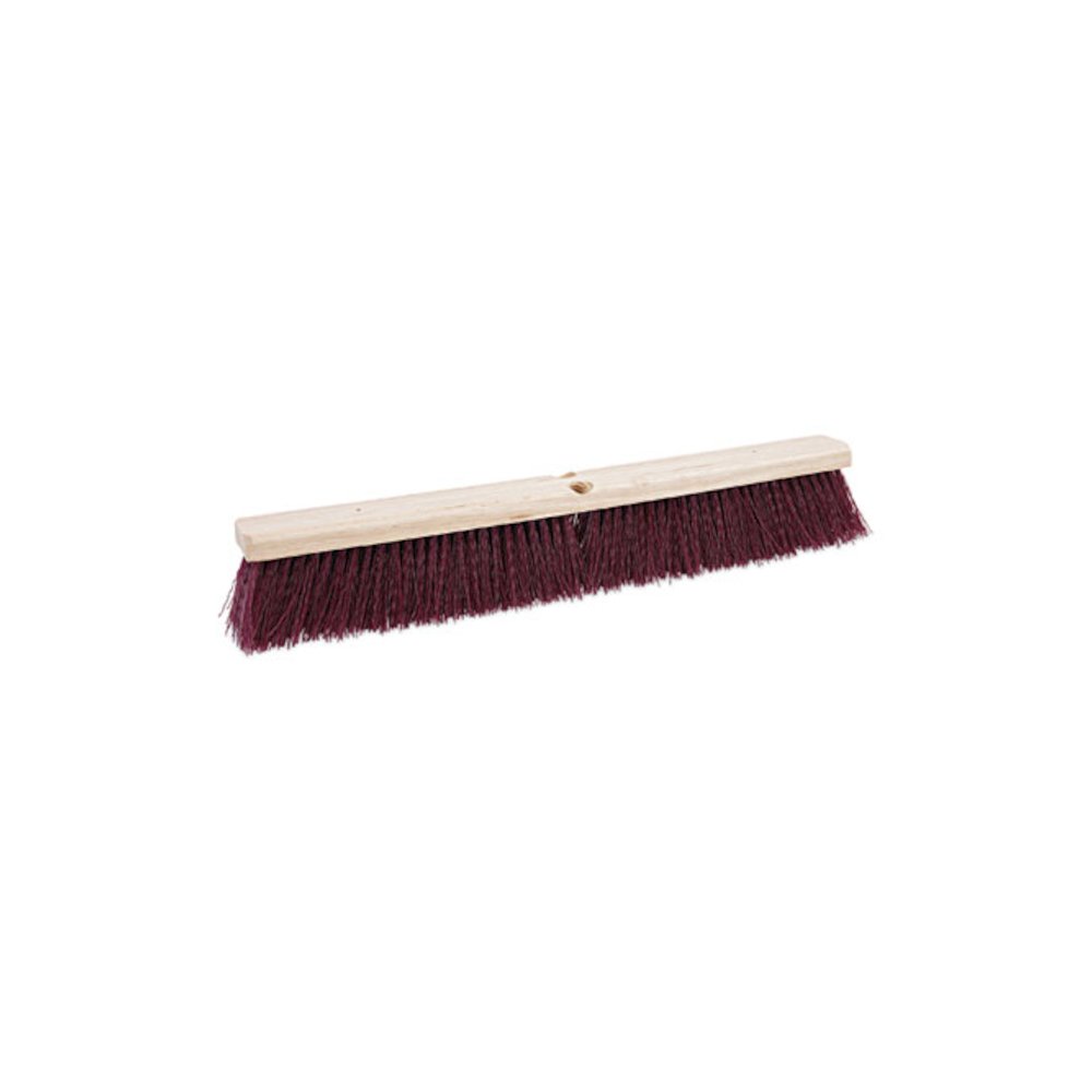 Floor Brush Head, 3.25" Maroon Stiff Polypropylene Bristles, 24" Brush. Picture 1