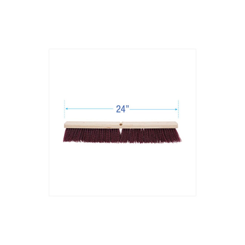 Floor Brush Head, 3.25" Maroon Stiff Polypropylene Bristles, 24" Brush. Picture 2