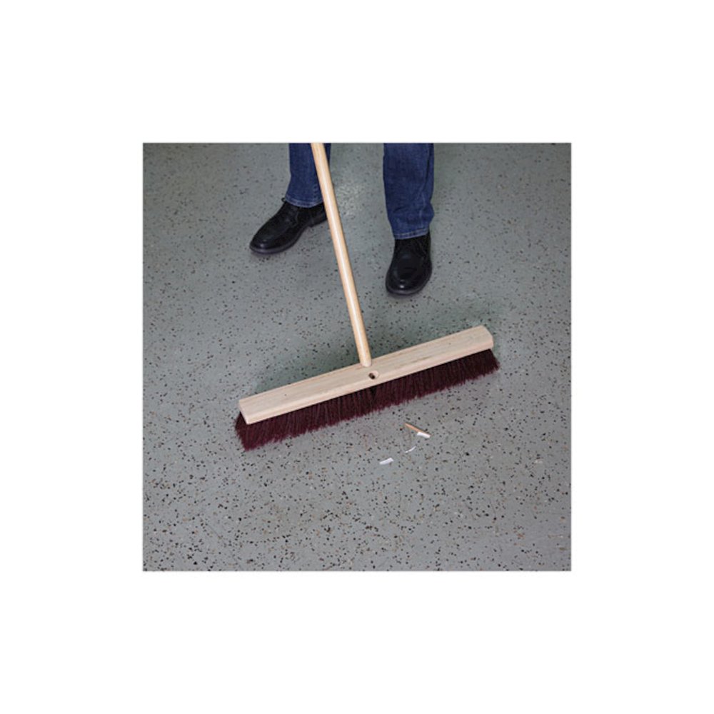 Floor Brush Head, 3.25" Maroon Stiff Polypropylene Bristles, 24" Brush. Picture 5