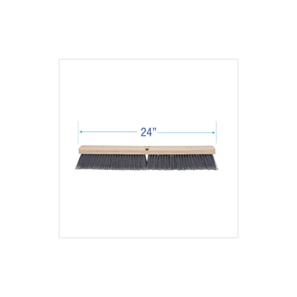 Floor Brush Head, 3" Gray Flagged Polypropylene Bristles, 24" Brush. Picture 2