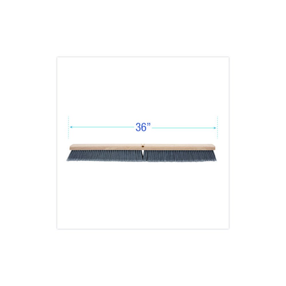 Floor Brush Head, 3" Gray Flagged Polypropylene Bristles, 36" Brush. Picture 3