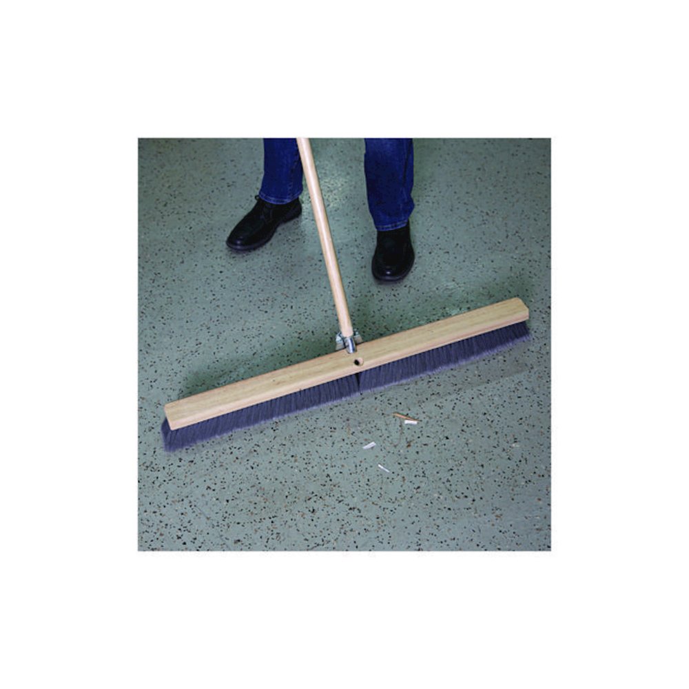 Floor Brush Head, 3" Gray Flagged Polypropylene Bristles, 36" Brush. Picture 6