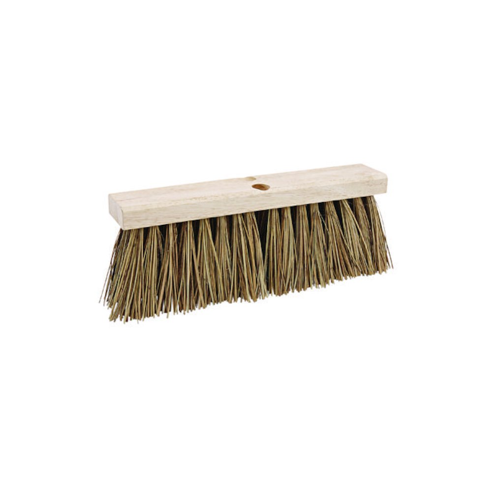 Street Broom Head, 6.25" Brown Palmyra Fiber Bristles, 16" Brush. Picture 2