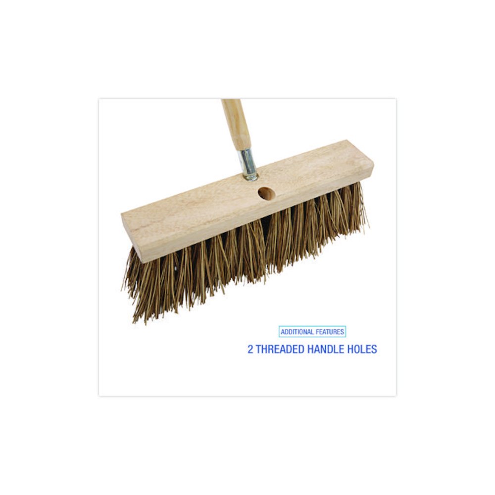 Street Broom Head, 6.25" Brown Palmyra Fiber Bristles, 16" Brush. Picture 4