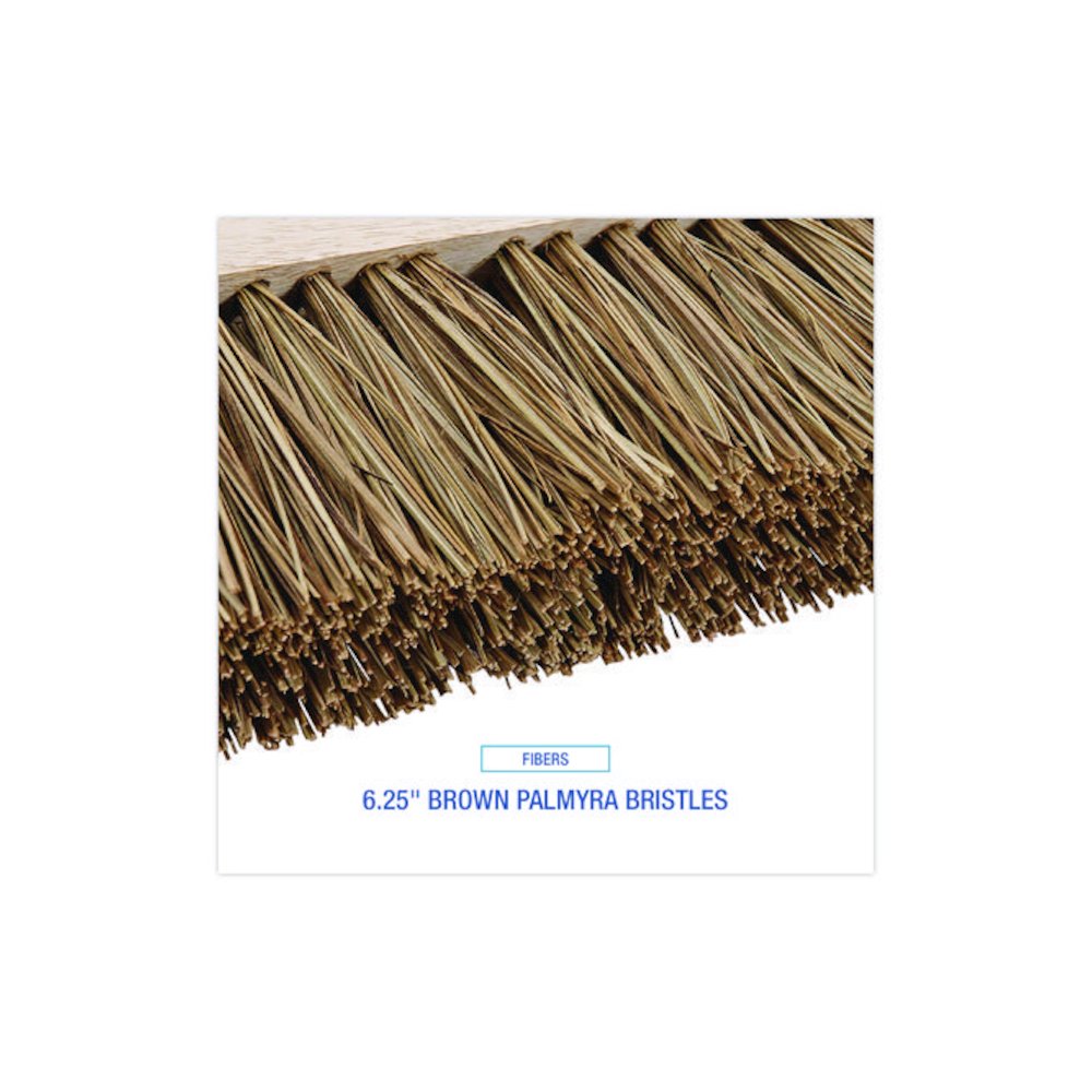 Street Broom Head, 6.25" Brown Palmyra Fiber Bristles, 16" Brush. Picture 5