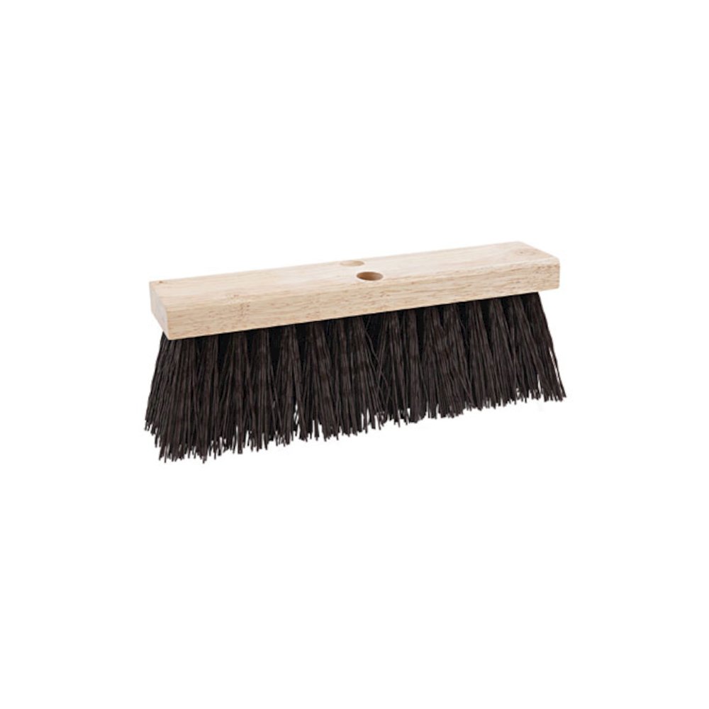 Street Broom Head, 6.25" Brown Polypropylene Bristles, 16" Brush. Picture 1