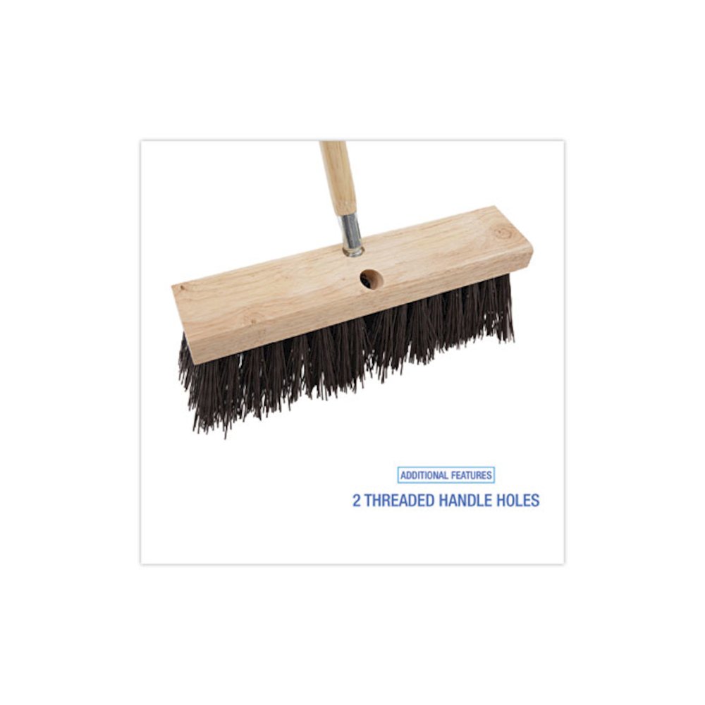 Street Broom Head, 6.25" Brown Polypropylene Bristles, 16" Brush. Picture 3