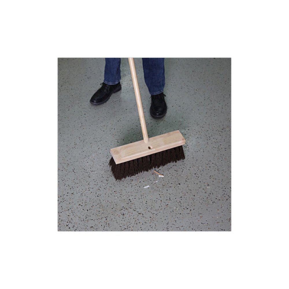 Street Broom Head, 6.25" Brown Polypropylene Bristles, 16" Brush. Picture 5