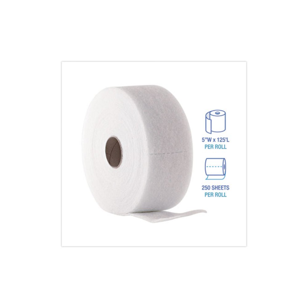 TrapEze Disposable Dusting Sheets, 5" x 125 ft, White, 250 Sheets/Roll, 2 Rolls/Carton. Picture 2