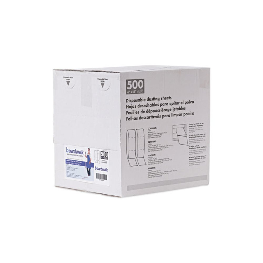 TrapEze Disposable Dusting Sheets, 5" x 125 ft, White, 250 Sheets/Roll, 2 Rolls/Carton. Picture 7