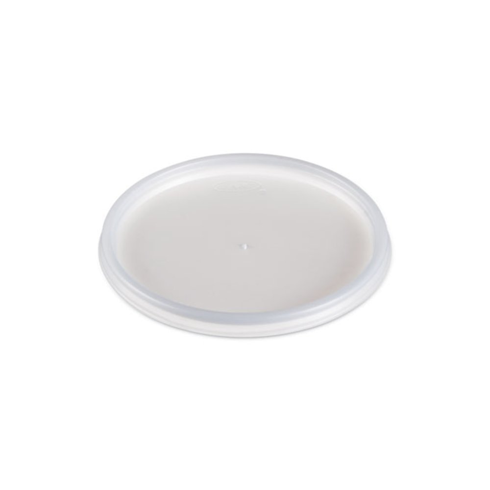 Plastic Lids for Foam Cups, Bowls and Containers, Flat, Vented, Fits 6 oz to 32 oz, Translucent, 100/Pack, 10 Packs/Carton. Picture 2