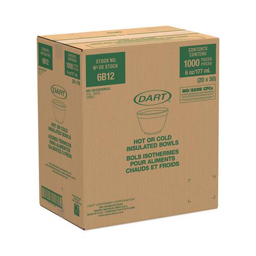 Foam Container, Squat, 6 oz, White, 50/Pack, 20 Packs/Carton. Picture 3