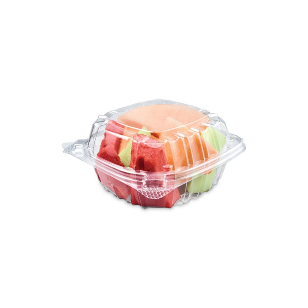ClearSeal Hinged-Lid Plastic Containers, Sandwich Container, 13.8 oz, 5.4 x 5.3 x 2.6, Clear, Plastic, 500/Carton. Picture 5