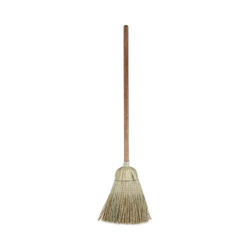 Corn/Fiber Brooms, Corn/Synthetic Fiber Bristles, 60" Overall Length, Gray/Natural, 6/Carton. Picture 1