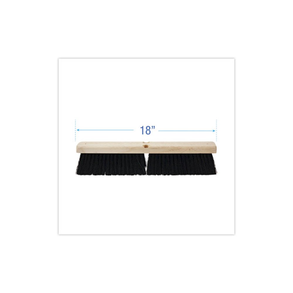 Floor Brush Head, 3" Black Medium Weight Polypropylene Bristles, 18" Brush. Picture 2