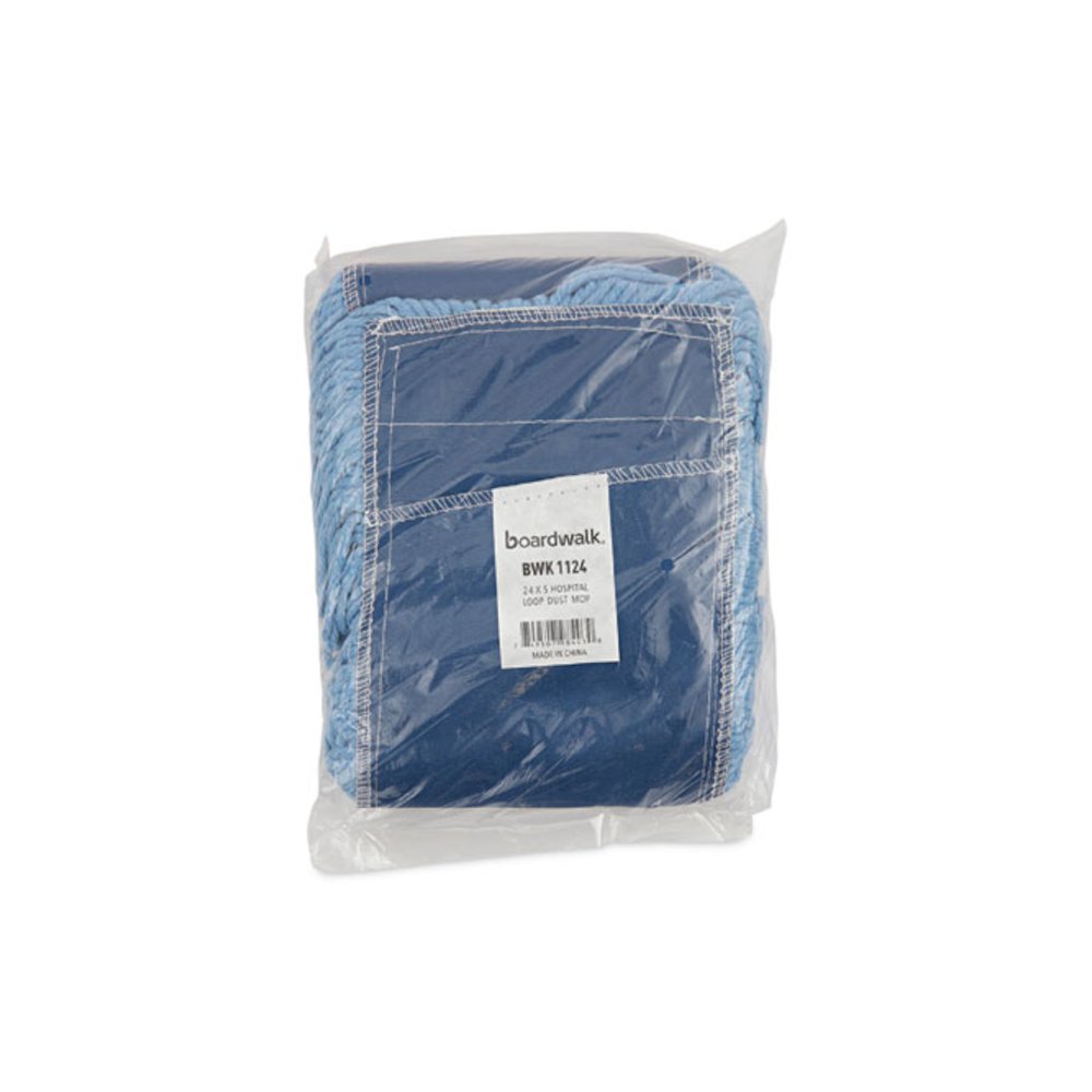 Dust Mop Head, Looped-End, Cotton/Synthetic Fibers, 24 x 5, Blue. Picture 6