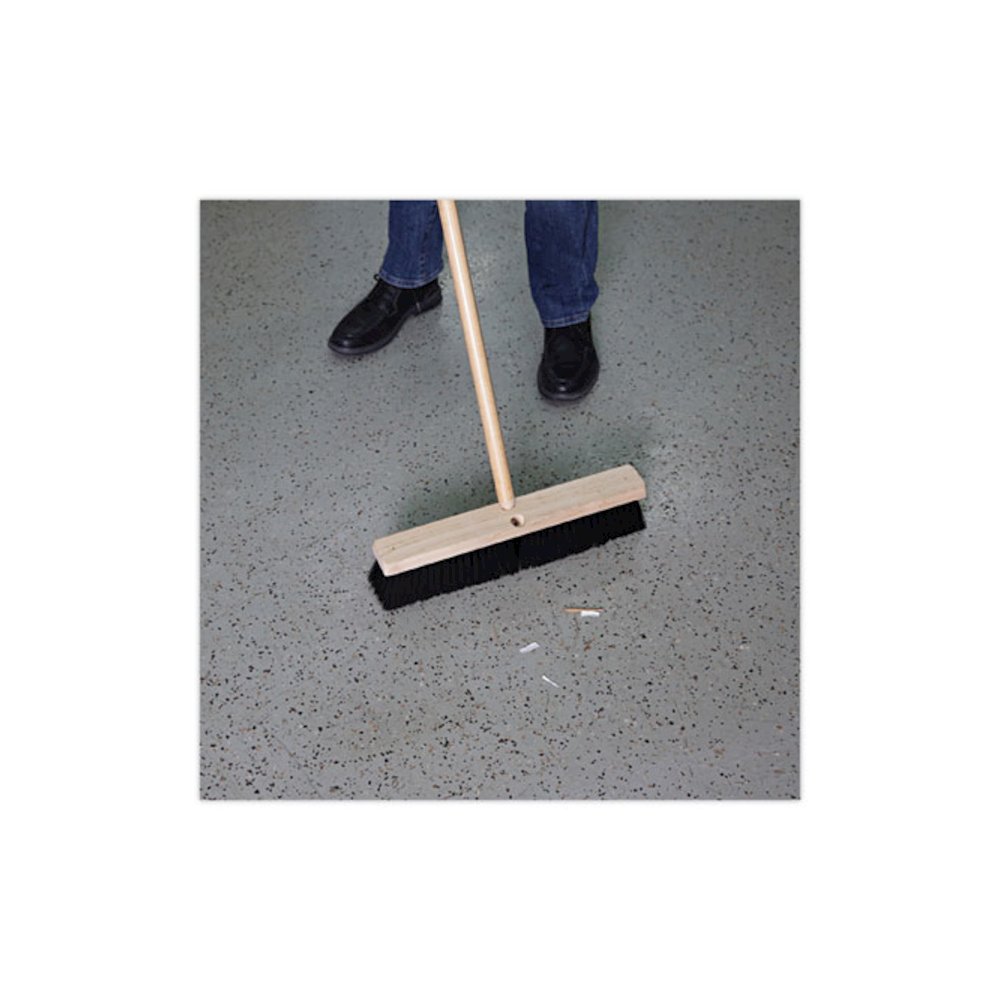 Floor Brush Head, 3" Black Medium Weight Polypropylene Bristles, 18" Brush. Picture 5
