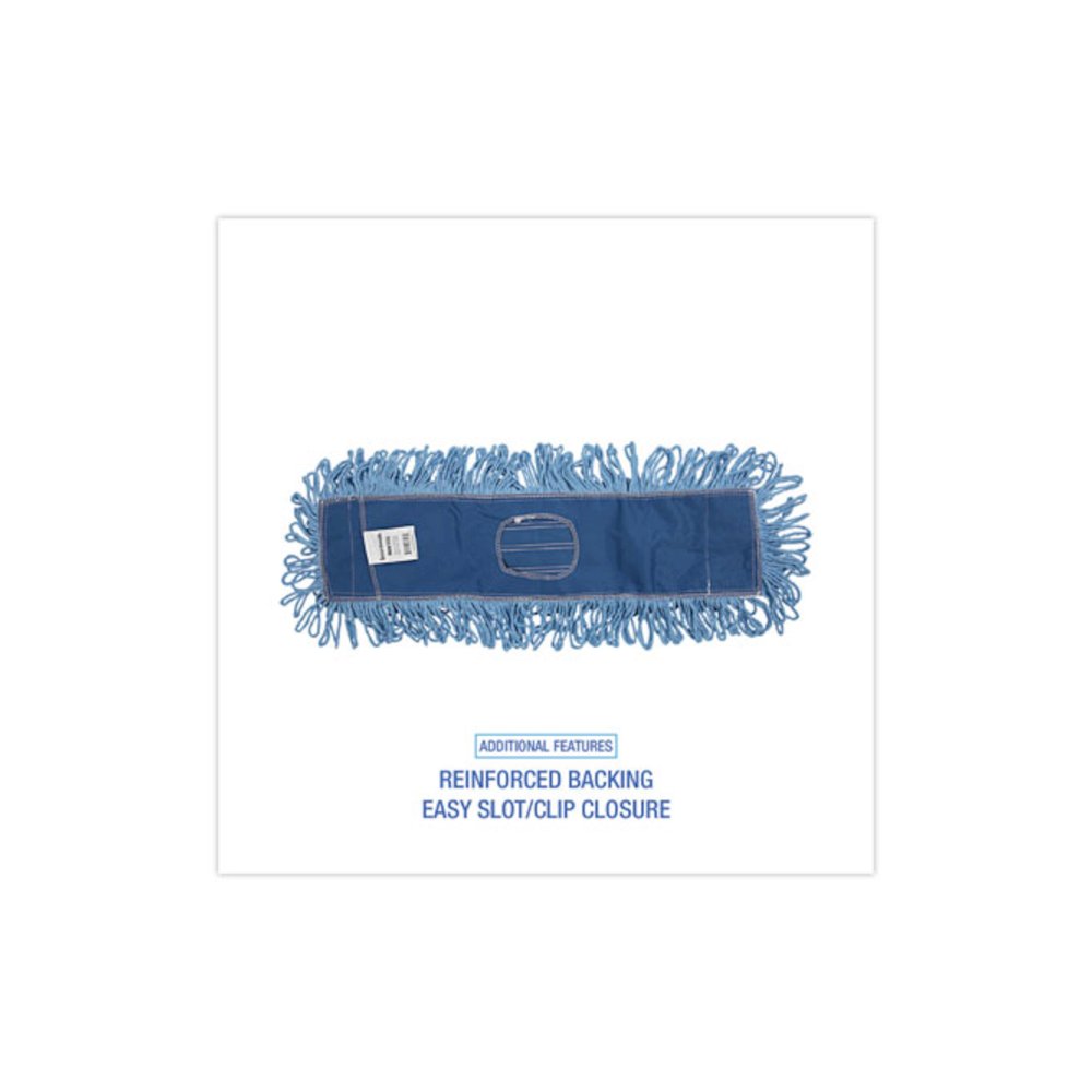 Dust Mop Head, Looped-End, Cotton/Synthetic Fibers, 24 x 5, Blue. Picture 3