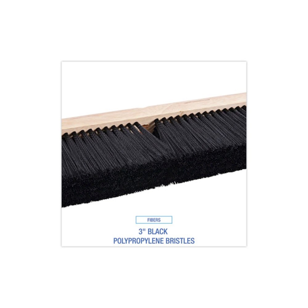Floor Brush Head, 3" Black Polypropylene Bristles, 24" Brush. Picture 4
