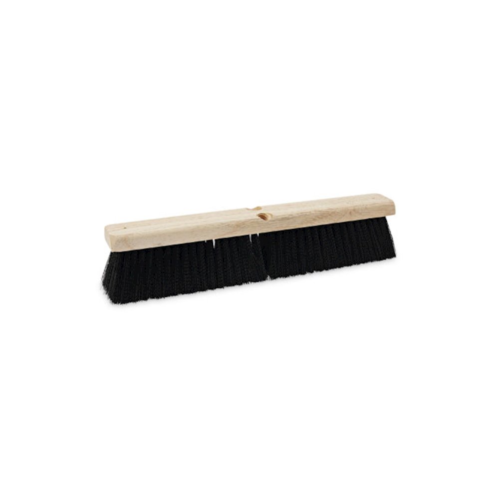 Floor Brush Head, 3" Black Medium Weight Polypropylene Bristles, 18" Brush. Picture 1