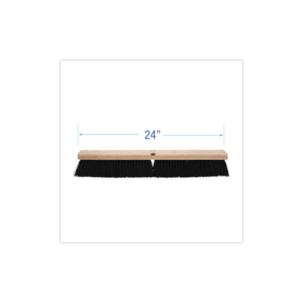 Floor Brush Head, 3" Black Polypropylene Bristles, 24" Brush. Picture 2