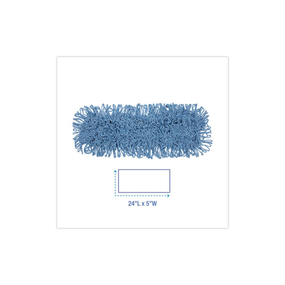 Dust Mop Head, Looped-End, Cotton/Synthetic Fibers, 24 x 5, Blue. Picture 2