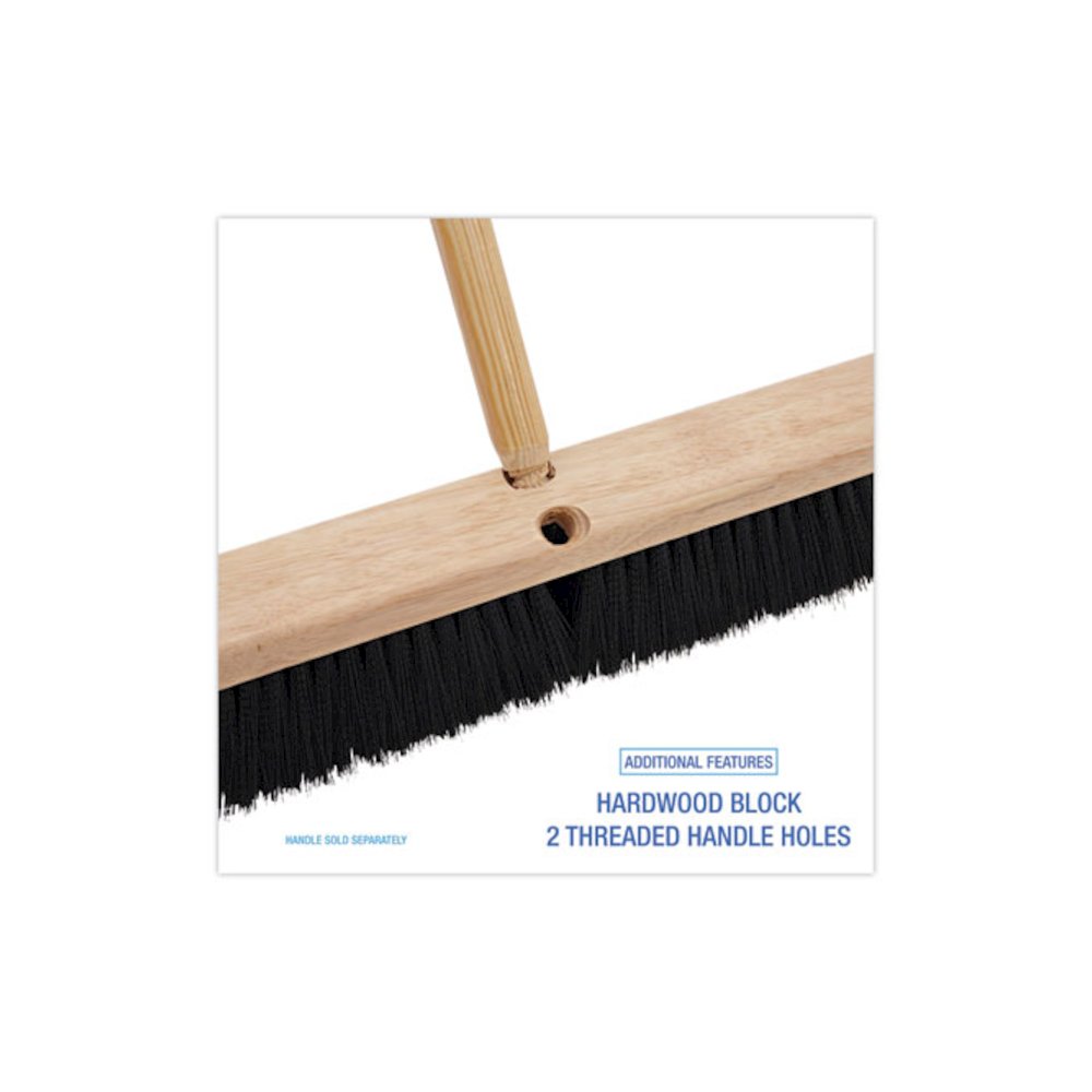 Floor Brush Head, 3" Black Polypropylene Bristles, 24" Brush. Picture 3
