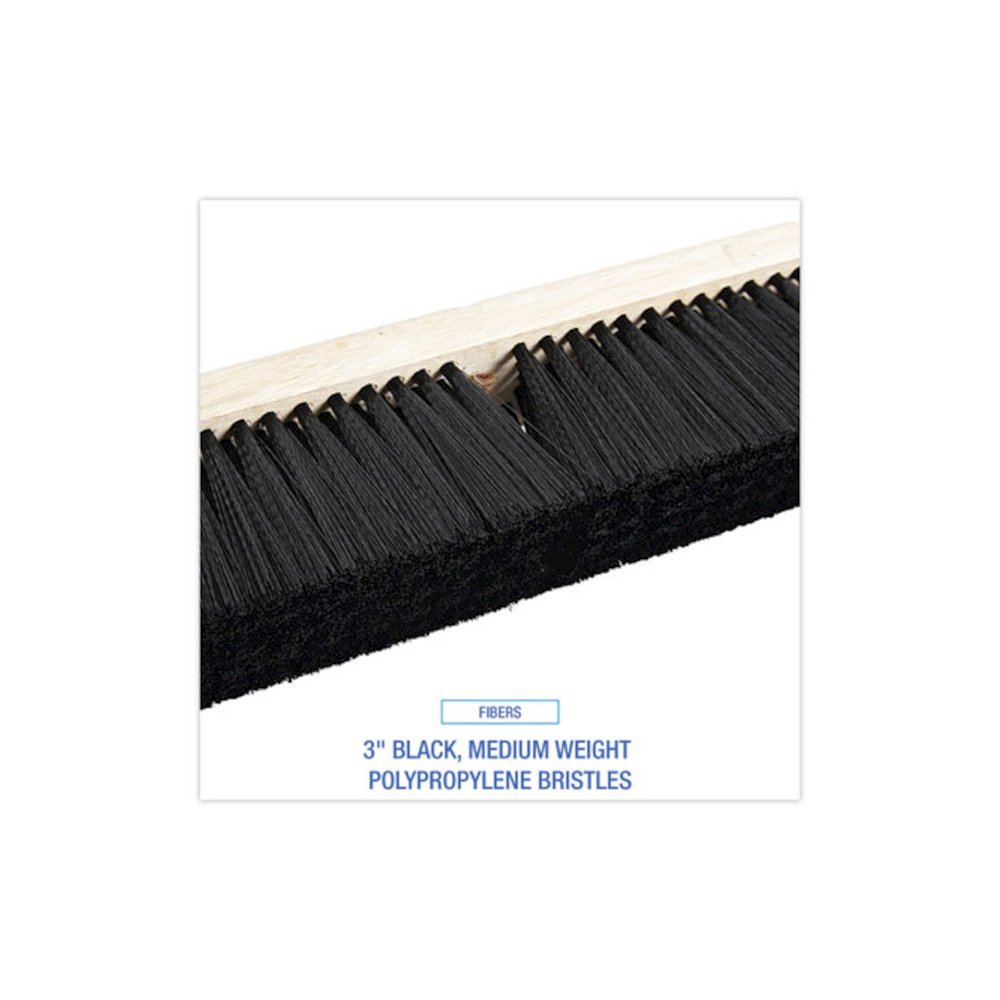 Floor Brush Head, 3" Black Medium Weight Polypropylene Bristles, 18" Brush. Picture 4