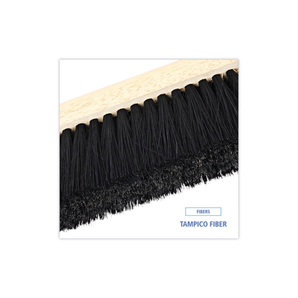 Floor Brush Head, 2.5" Black Tampico Fiber Bristles, 24" Brush. Picture 4