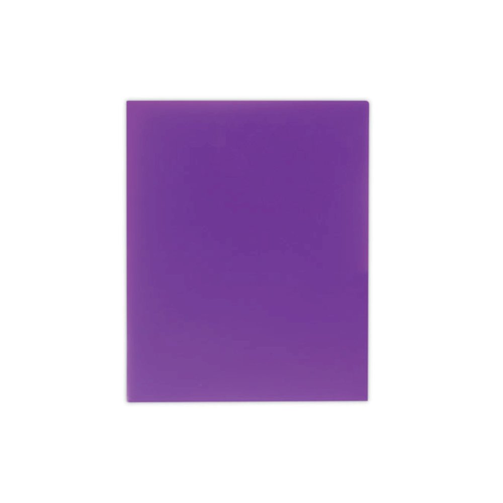 Two-Pocket Heavyweight Poly Portfolio Folder, Accommodates 11 x 8.5 Sheets, Purple, 25/Box. Picture 3