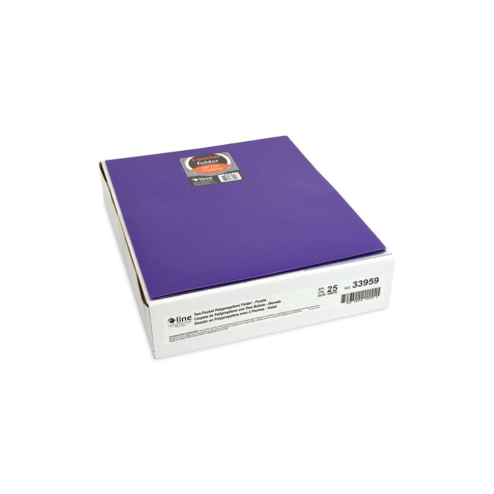 Two-Pocket Heavyweight Poly Portfolio Folder, Accommodates 11 x 8.5 Sheets, Purple, 25/Box. Picture 5