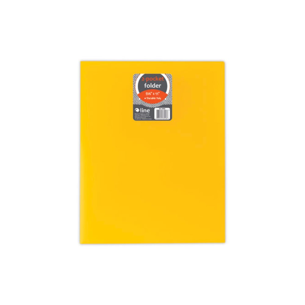 Two-Pocket Heavyweight Poly Portfolio Folder, Accommodates 11 x 8.5 Sheets, Yellow, 25/Box. Picture 4