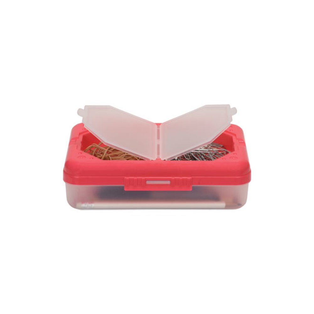 Storage Box, 3 Compartments, 8.25" x 5.43" x 2.43", Assorted Colors, 12/Carton. Picture 3