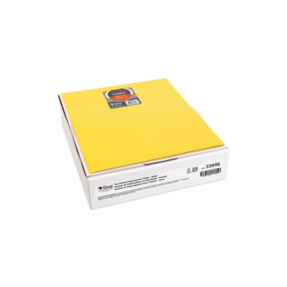 Two-Pocket Heavyweight Poly Portfolio Folder, Accommodates 11 x 8.5 Sheets, Yellow, 25/Box. Picture 3
