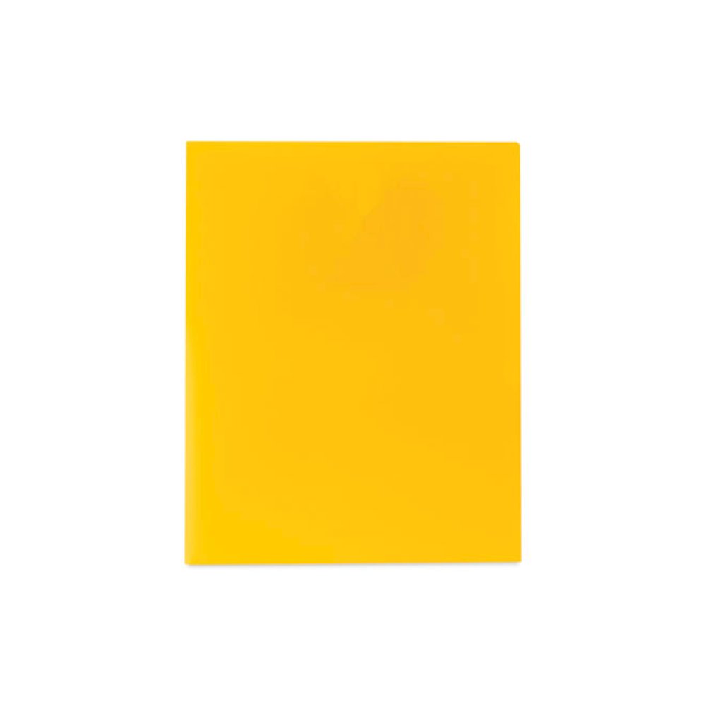 Two-Pocket Heavyweight Poly Portfolio Folder, Accommodates 11 x 8.5 Sheets, Yellow, 25/Box. Picture 1