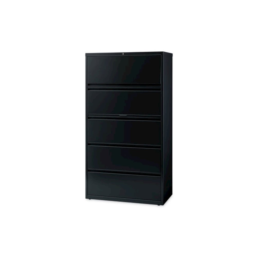 Lateral File Cabinet, 5 Letter/Legal/A4-Size File Drawers, Black, 36 x 18.62 x 67.62. Picture 3