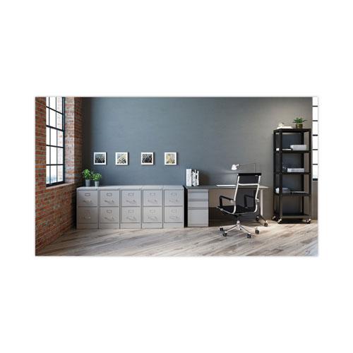 Two-Drawer Economy Vertical File, Letter-Size File Drawers, 15" x 26.5" x 28.37", Light Gray. Picture 4