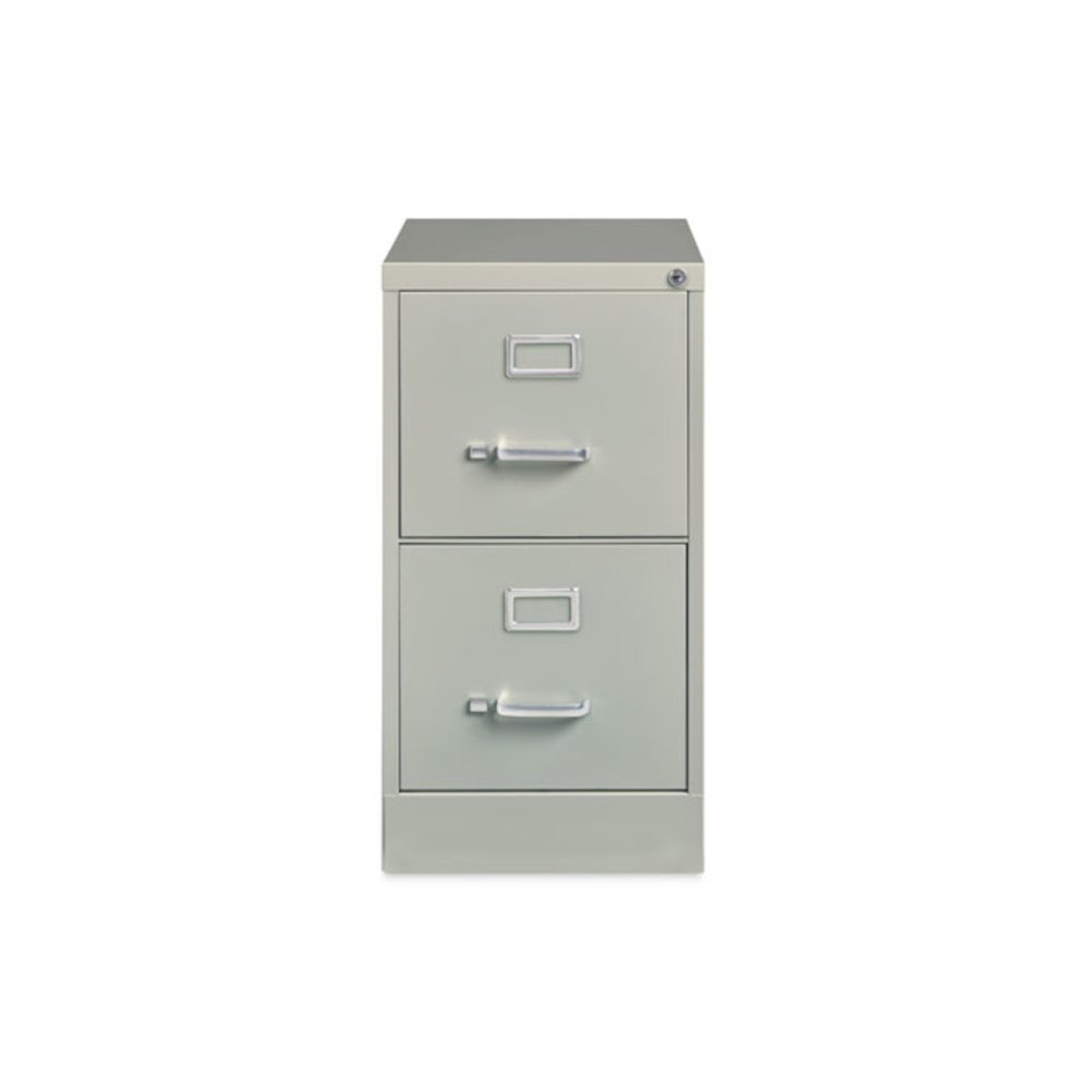 Two-Drawer Economy Vertical File, Letter-Size File Drawers, 15" x 22" x 28.37", Light Gray. Picture 1