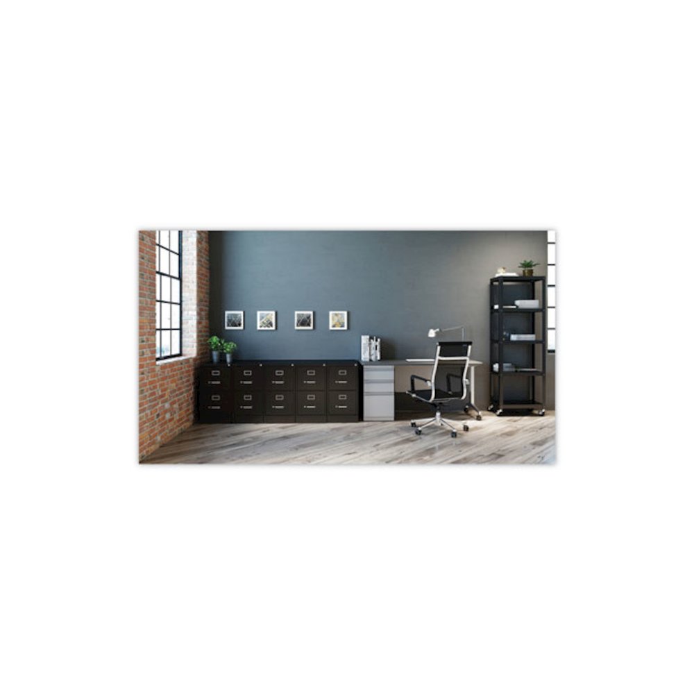 Two-Drawer Economy Vertical File, Letter-Size File Drawers, 15" x 26.5" x 28.37", Black. Picture 3