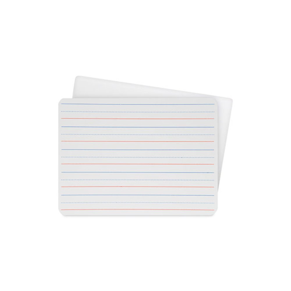 Two-Sided Red/Blue Ruled Dry Erase Board, 12" x 9", White Surface, 24/Pack. Picture 1