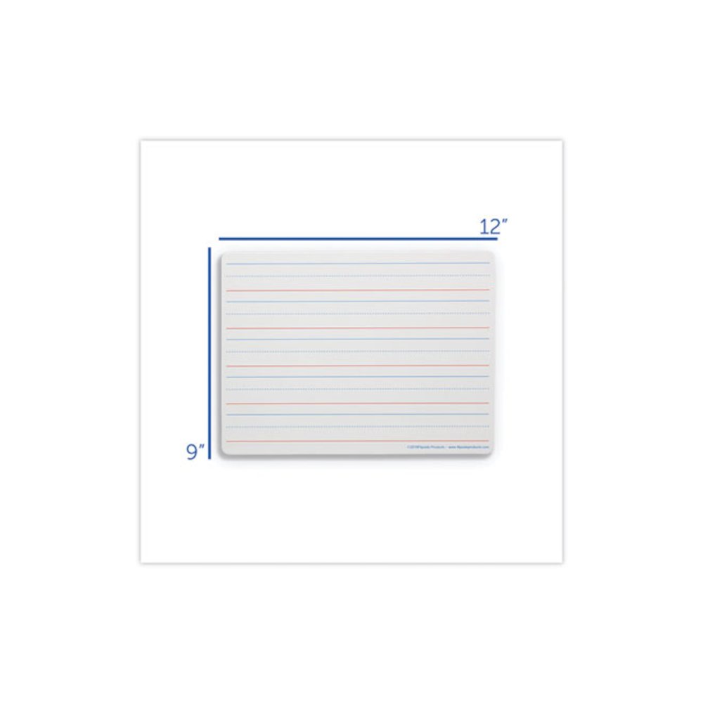 Two-Sided Red/Blue Ruled Dry Erase Board, 12" x 9", White Surface, 24/Pack. Picture 5