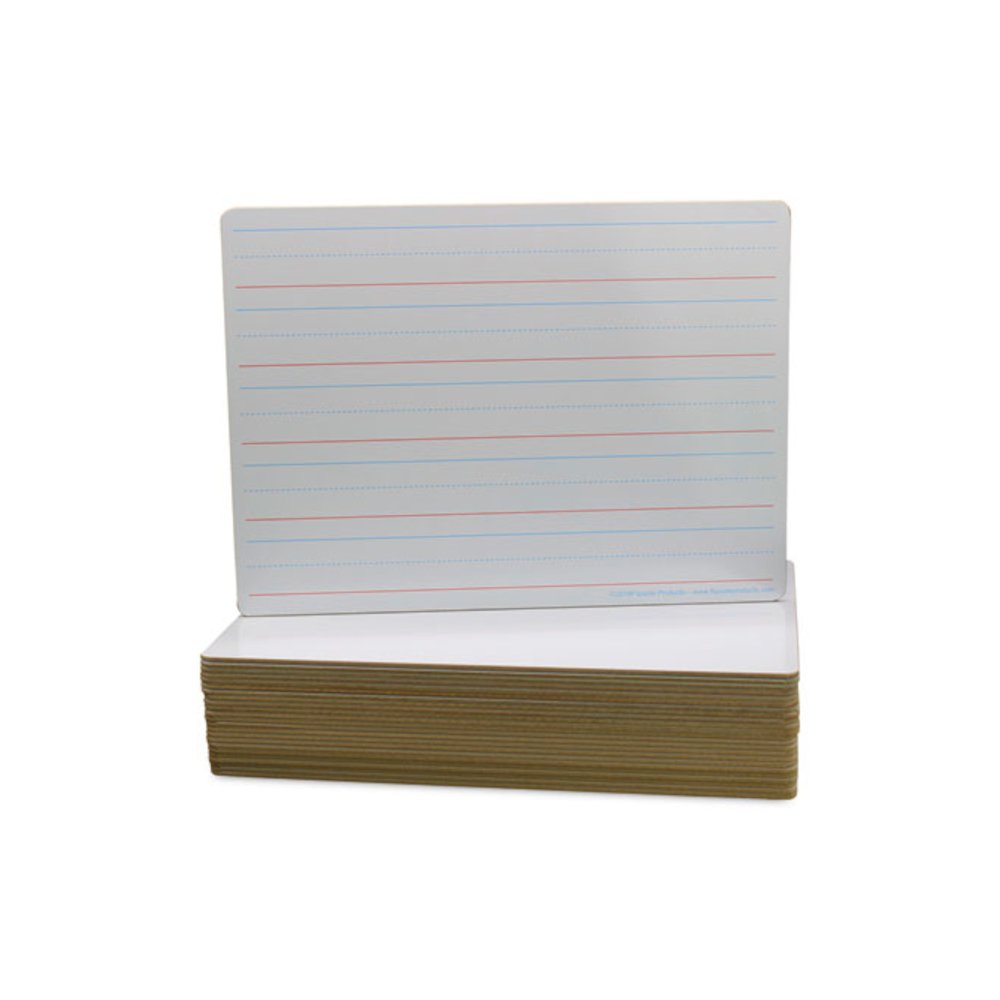 Two-Sided Red/Blue Ruled Dry Erase Board, 12" x 9", White Surface, 24/Pack. Picture 2